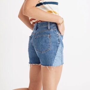 Womens madewell two tone denim shorts